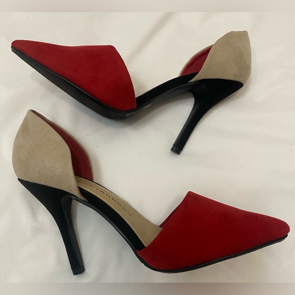 Chinese Laundry Red and Cream Heels, Size 7.5 - Picture 3 of 8